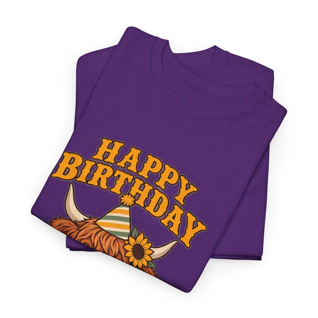 Highland Cow Happy Birthday Tee