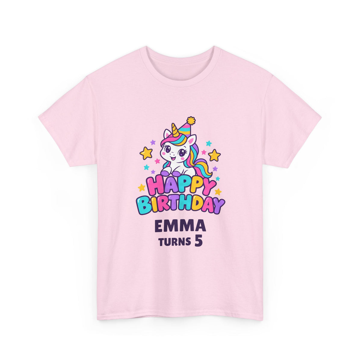 Personalized Rainbow Unicorn birthday shirt with custom name and age – Happywear