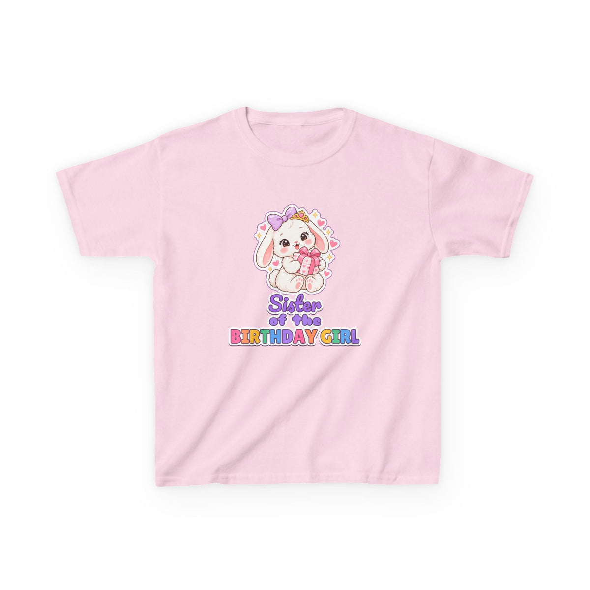 Sister of the Birthday Girl Bunny birthday shirt – kids Gildan tee by Happywear