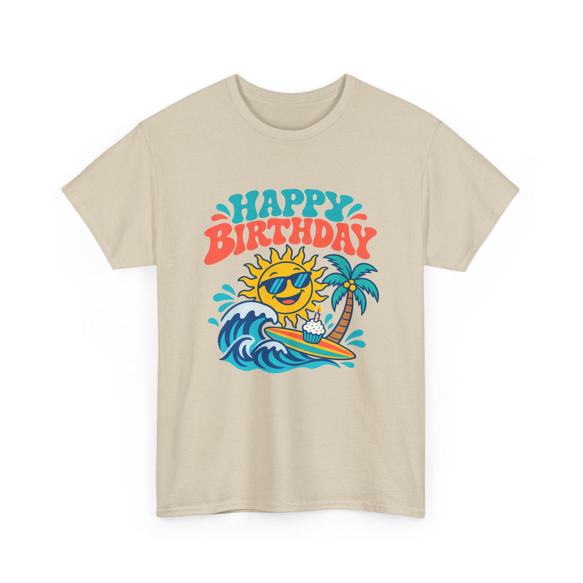 Surf Sun Happy Birthday shirt – Gildan tee by Happywear