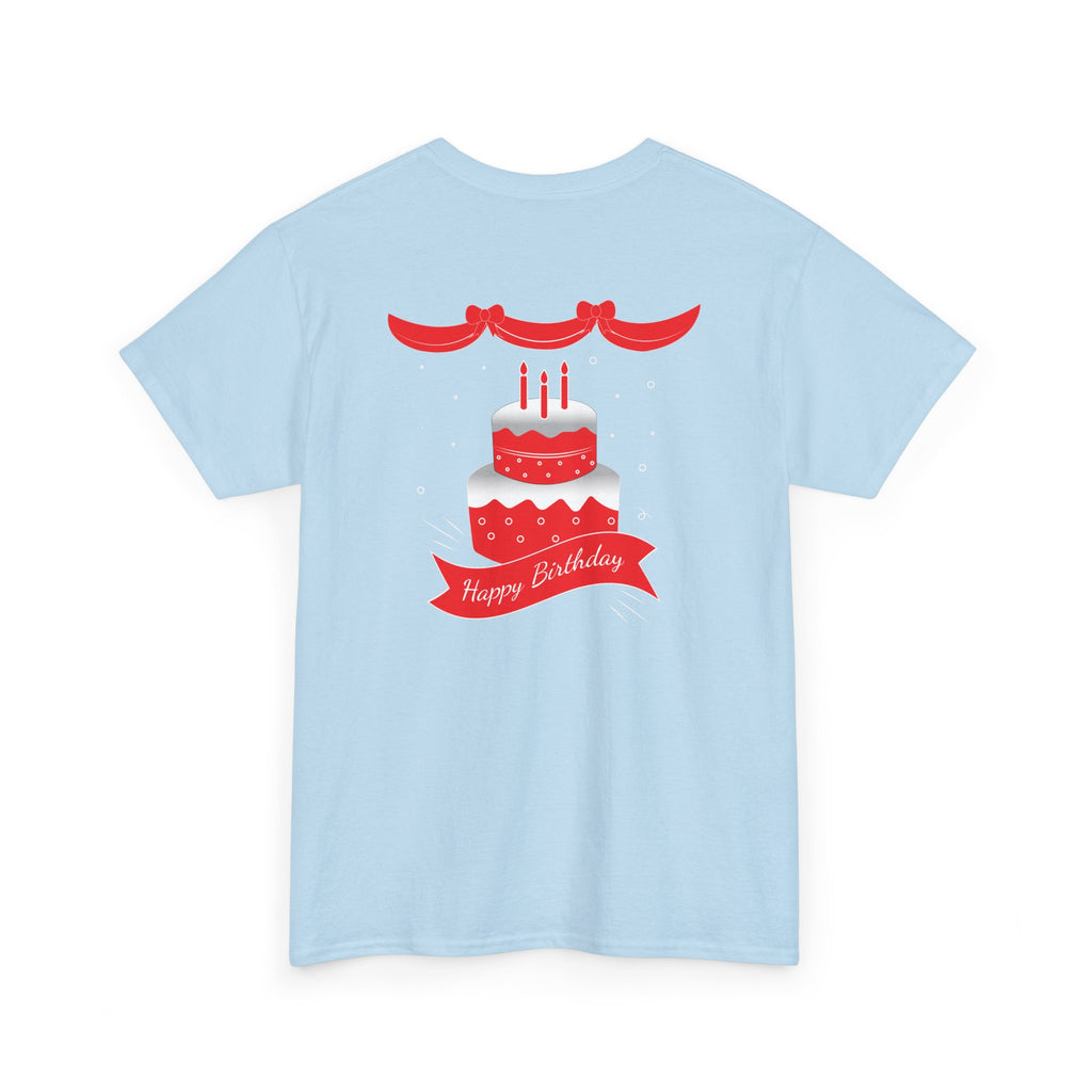 Happy Birthday Script & Cake birthday shirt – Gildan tee by Happywear