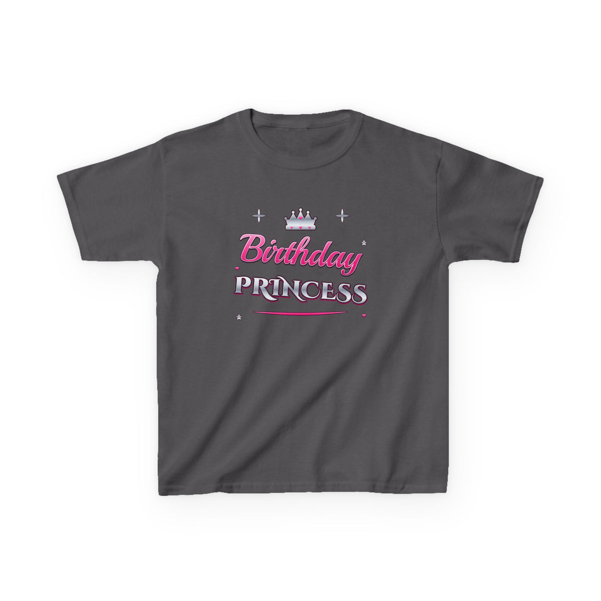 Birthday Princess Pink & Silver Tiara birthday shirt – kids Gildan tee by Happywear
