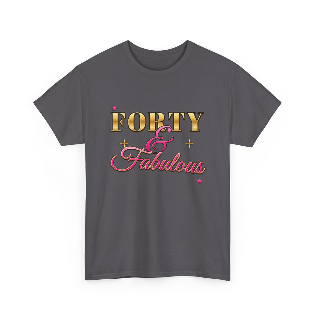 Forty & Fabulous Gold & Pink 40th Birthday shirt – Gildan tee by Happywear