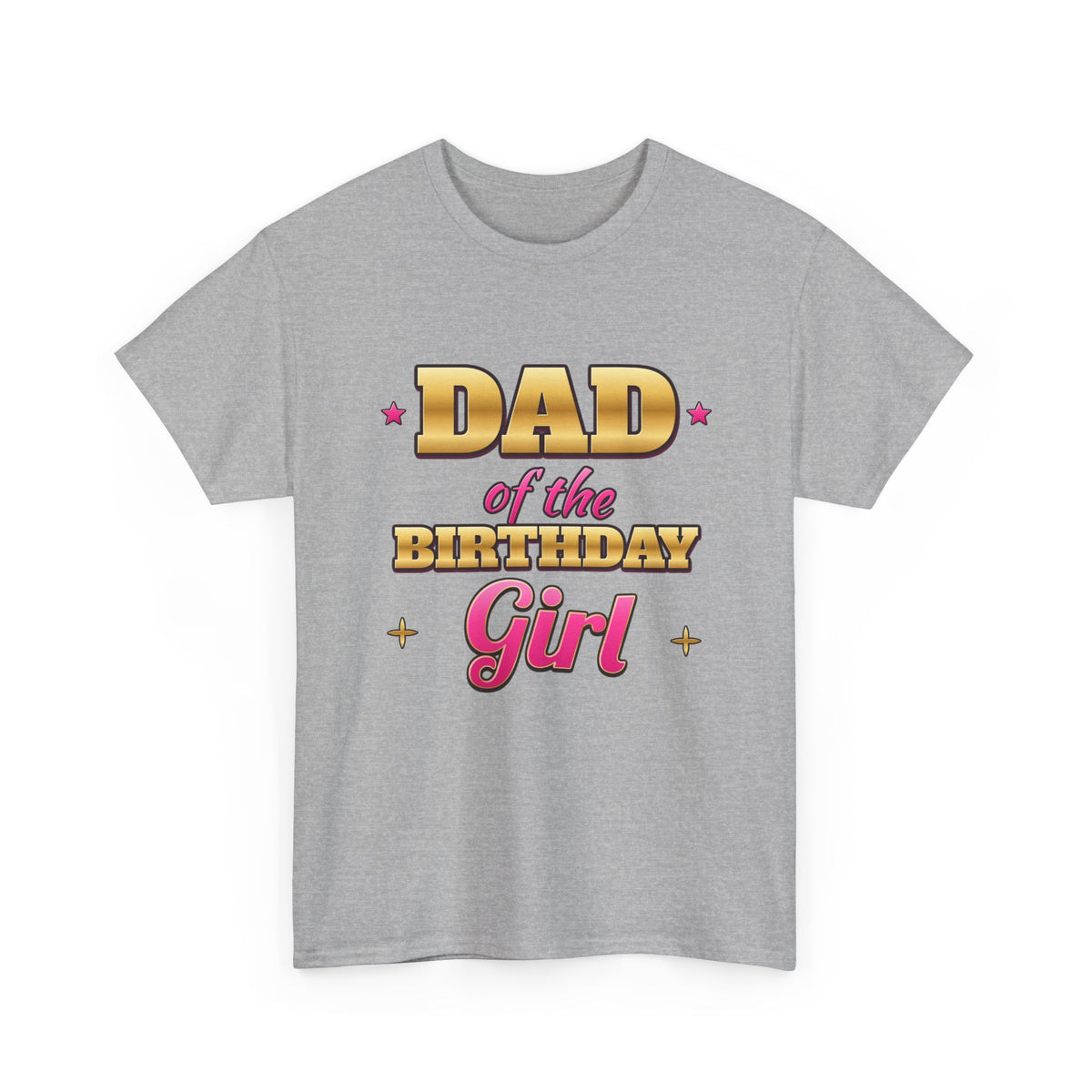 Dad of the Birthday Girl Gold & Pink birthday shirt – Gildan tee by Happywear