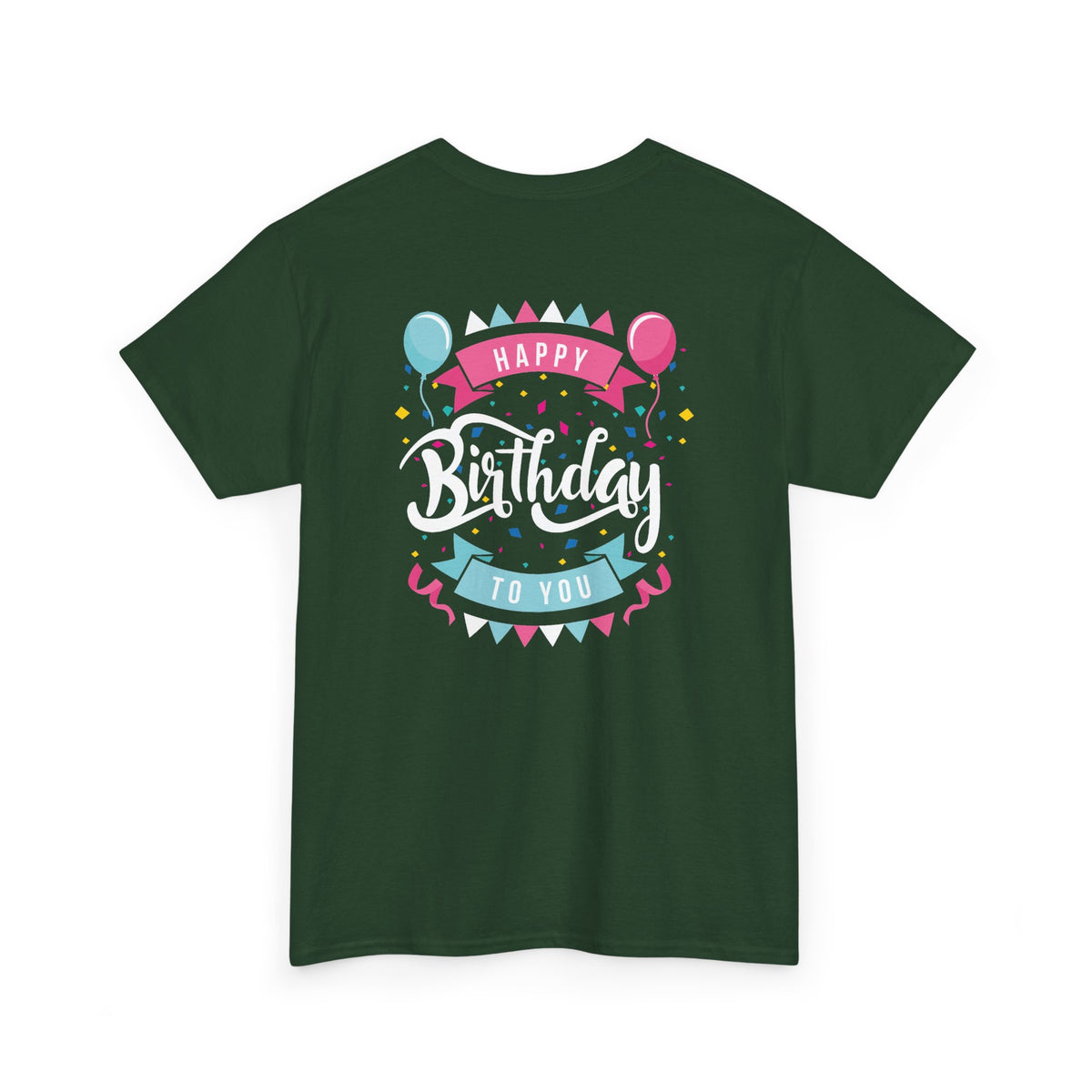 Happy Birthday Balloons & Bunting Tee – Back Print