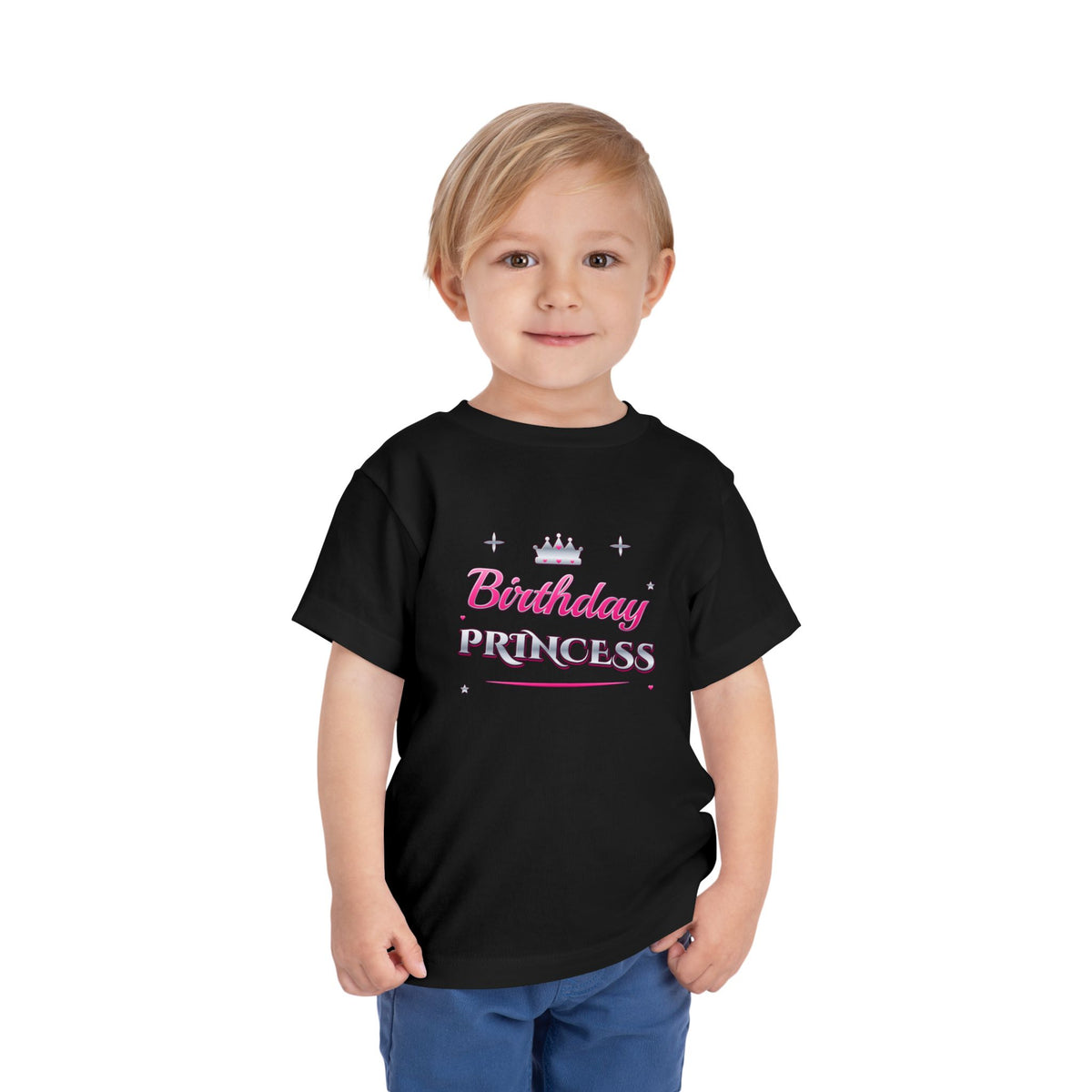 Birthday Princess Pink & Silver Tiara birthday shirt – toddler Gildan tee by Happywear