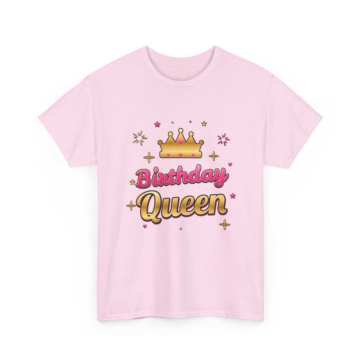 Birthday Queen Pink & Gold Crown birthday shirt – Gildan tee by Happywear