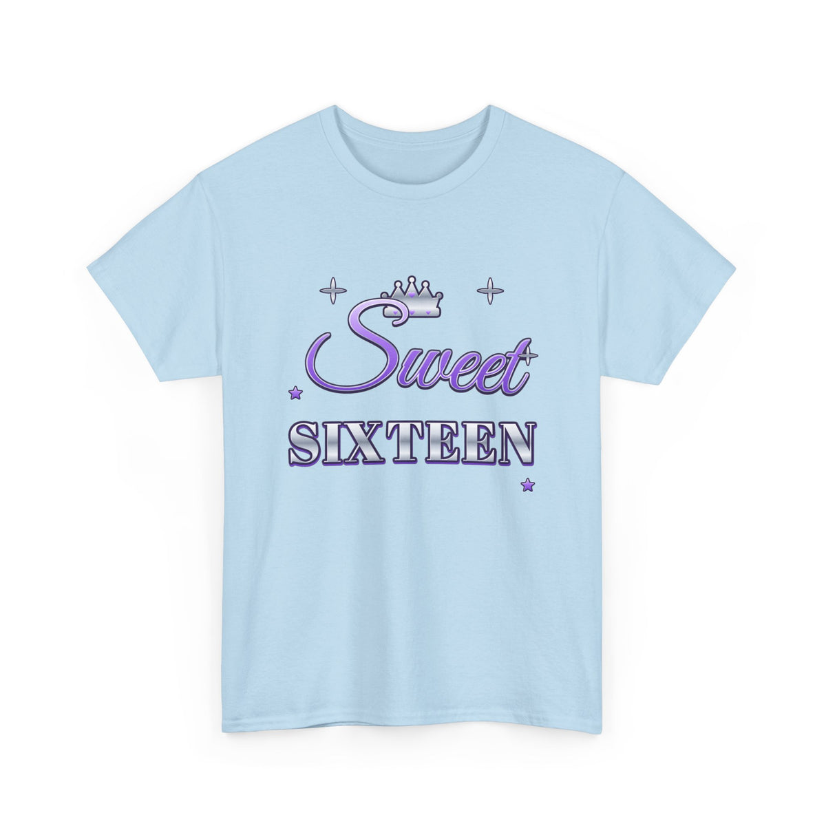 Sweet Sixteen Lavender & Silver Tiara birthday shirt – Gildan tee by Happywear