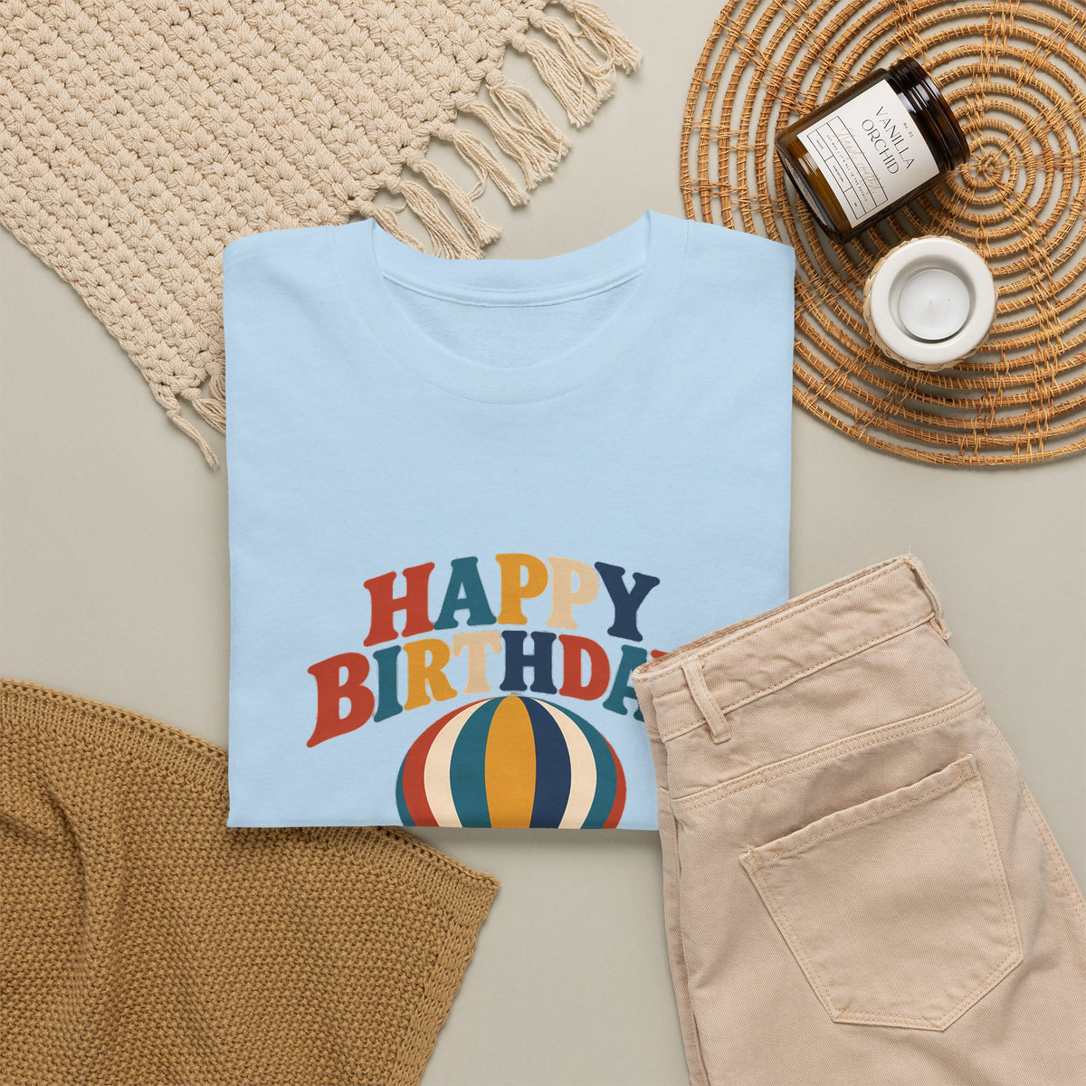 Hot Air Balloon Happy Birthday Tee