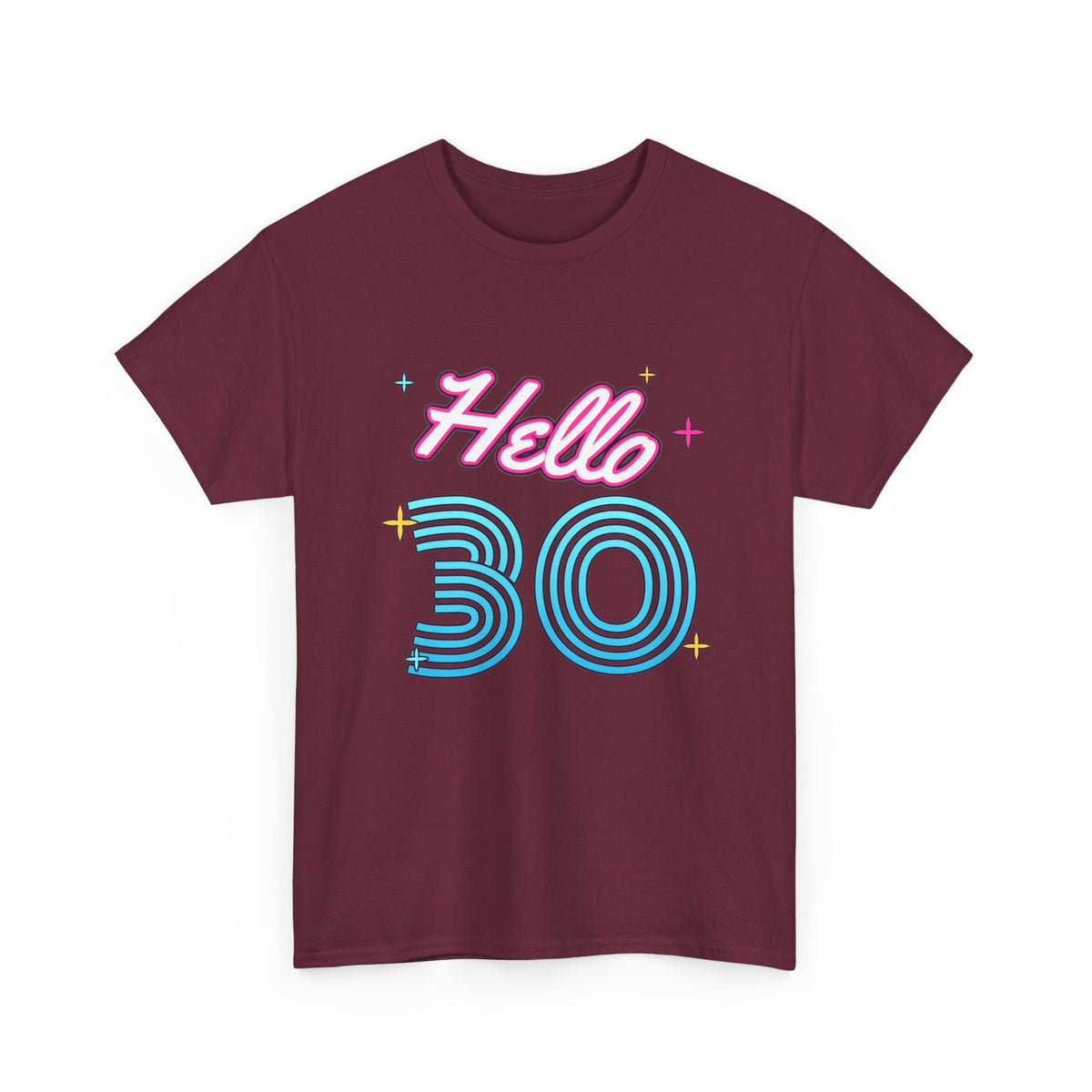 Hello 30 Neon Birthday shirt – Gildan tee by Happywear