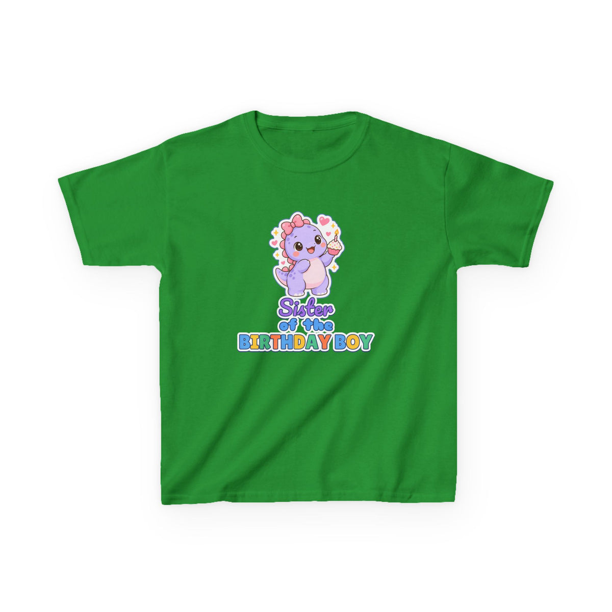 Sister of the Birthday Boy Dino birthday shirt – kids Gildan tee by Happywear