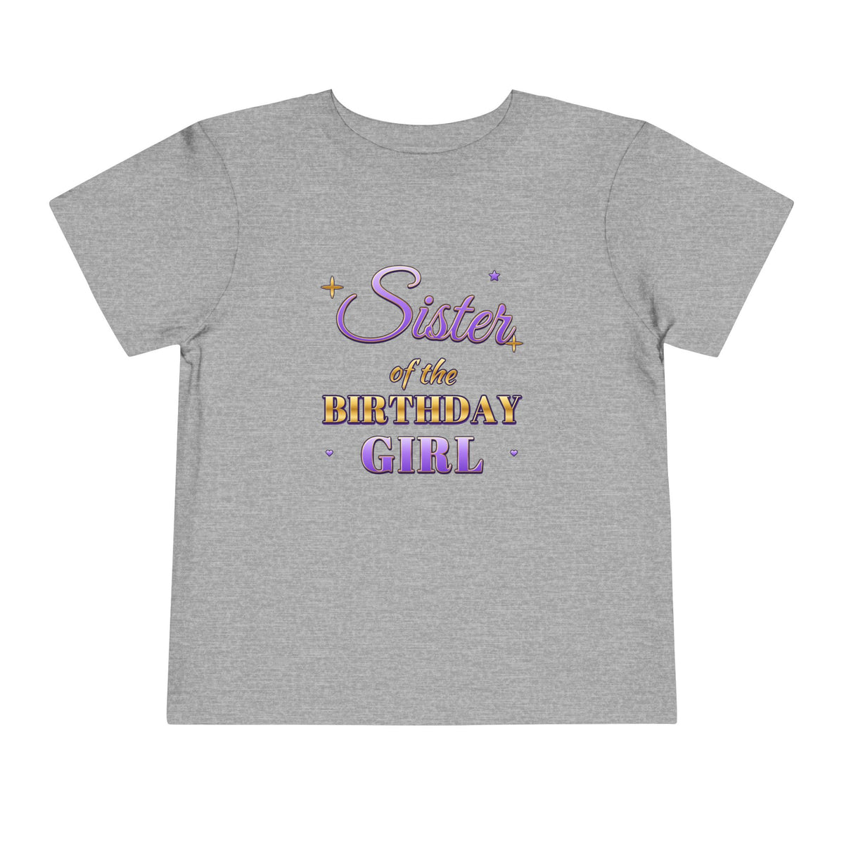 Sister of the Birthday Girl Lavender & Gold birthday shirt – toddler Gildan tee by Happywear
