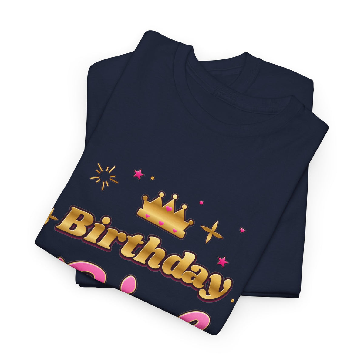 Birthday Girl Pink & Gold Crown Tee