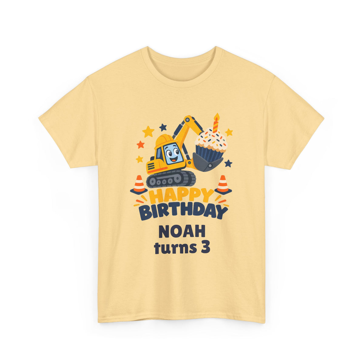 Personalized Construction Birthday Shirt – Add Name & Age