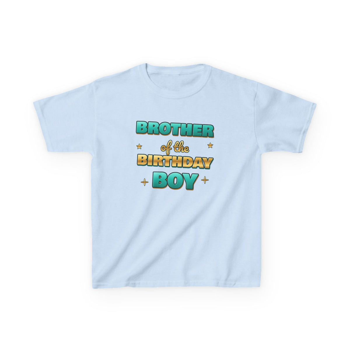 Brother of the Birthday Boy Teal & Gold birthday shirt – kids Gildan tee by Happywear