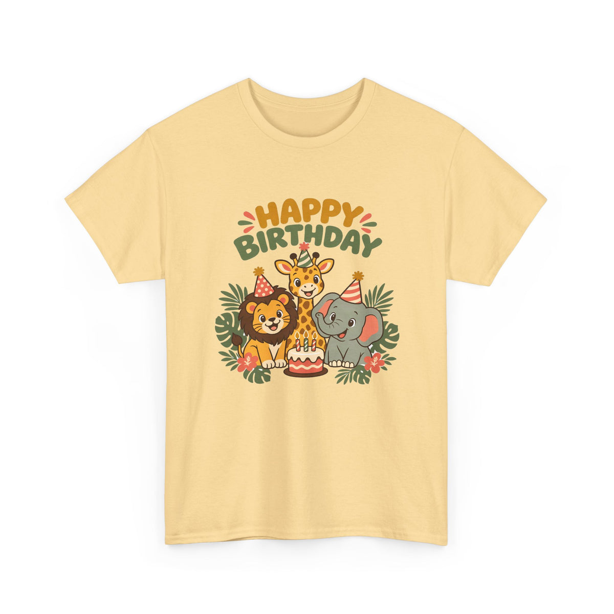 Safari Friends Happy Birthday shirt – Gildan tee by Happywear