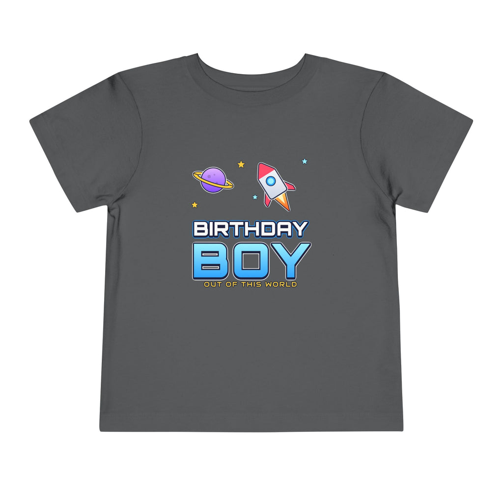Birthday Boy Out of This World Space birthday shirt – toddler Gildan tee by Happywear