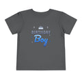 Birthday Boy Varsity Blue & Silver birthday shirt – toddler Gildan tee by Happywear