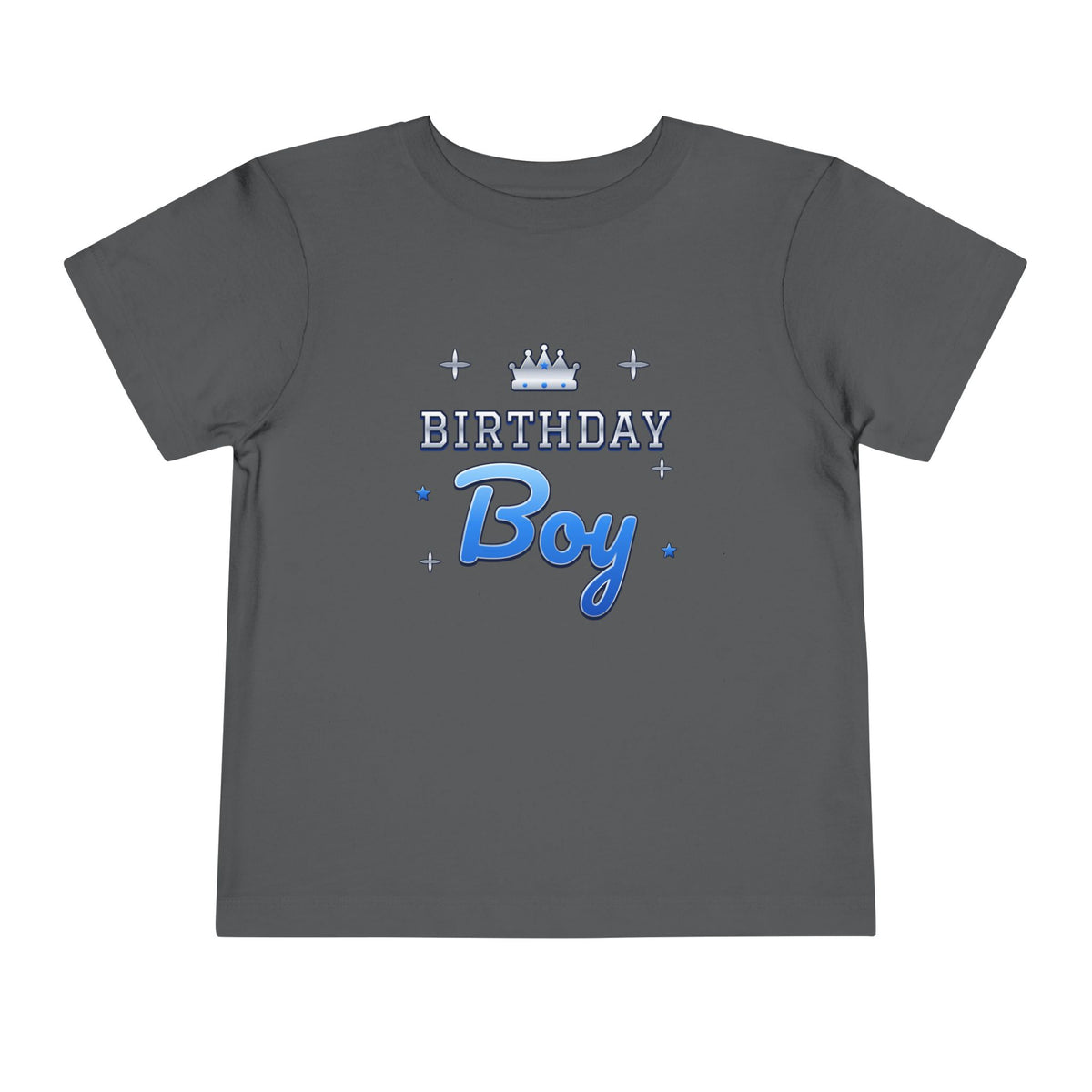 Birthday Boy Varsity Blue & Silver birthday shirt – toddler Gildan tee by Happywear