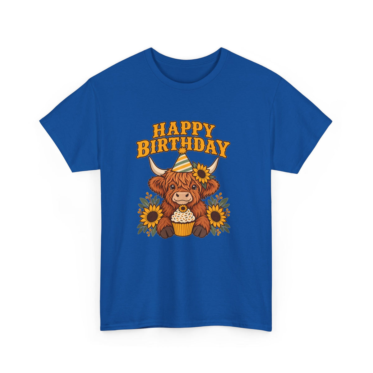 Highland Cow Happy Birthday Tee