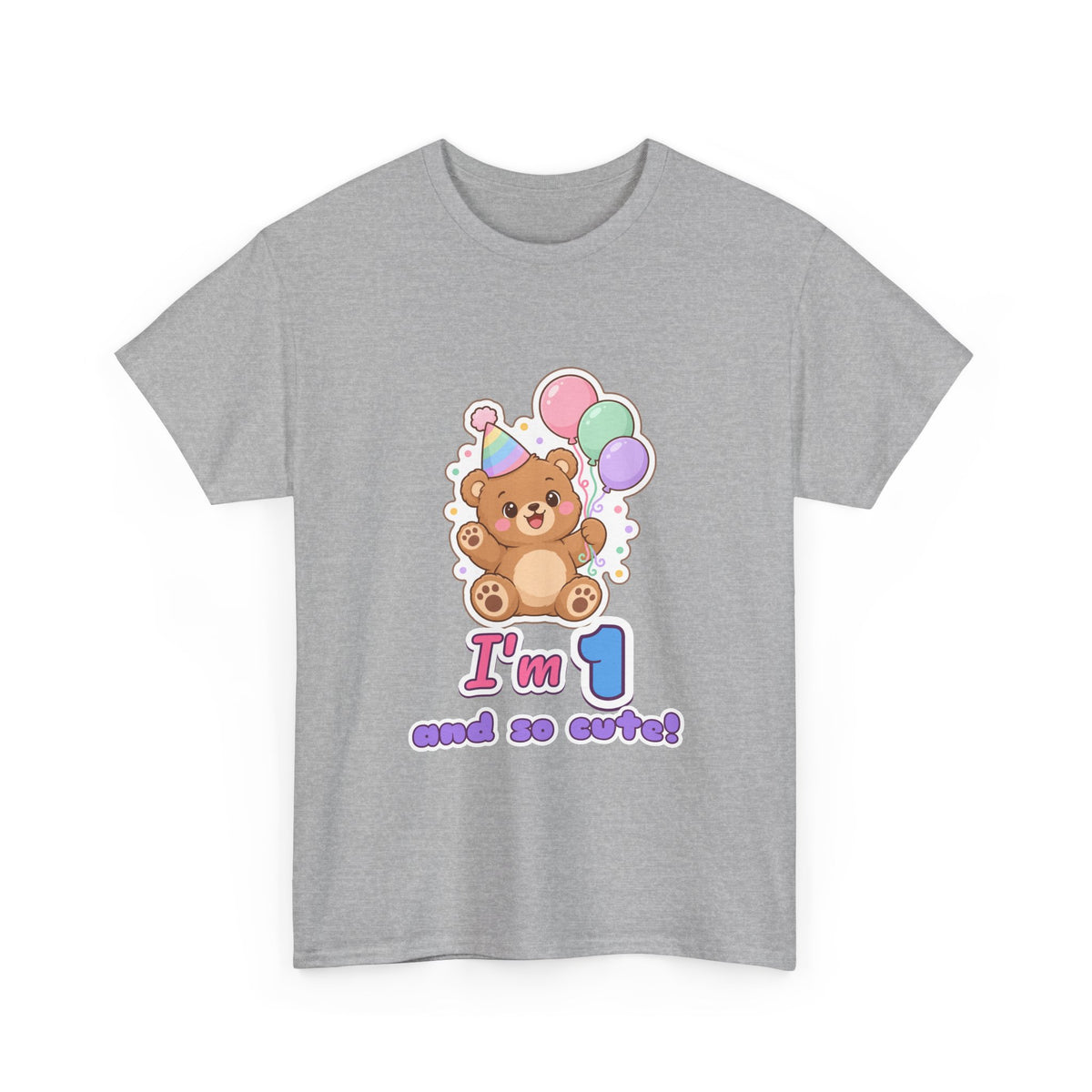 I'm 1 and So Cute Teddy Bear Birthday shirt – Gildan tee by Happywear