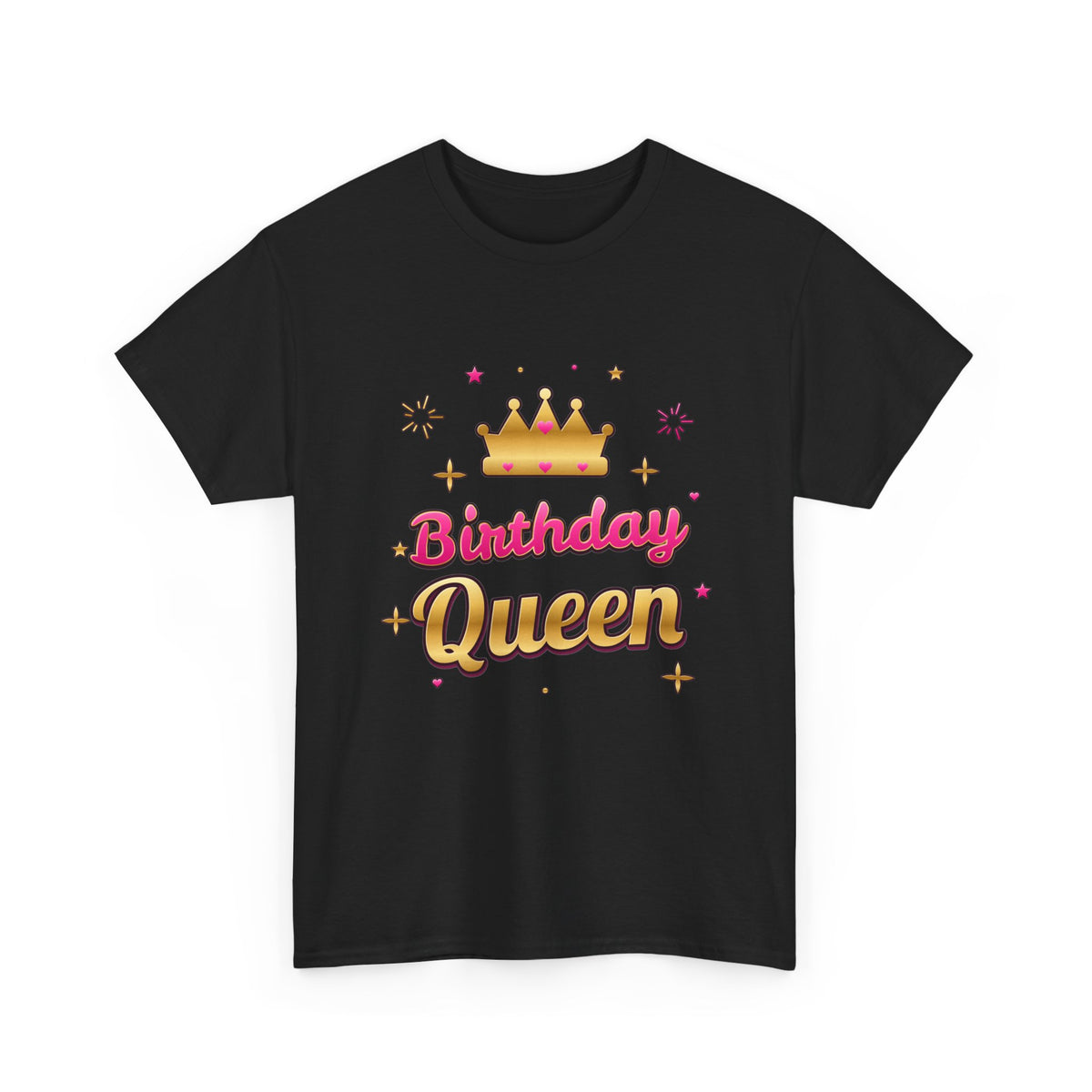 Birthday Queen Pink & Gold Crown birthday shirt – Gildan tee by Happywear
