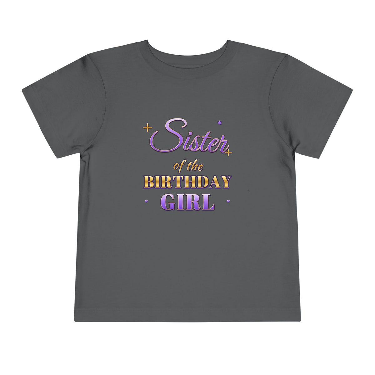 Sister of the Birthday Girl Lavender & Gold birthday shirt – toddler Gildan tee by Happywear
