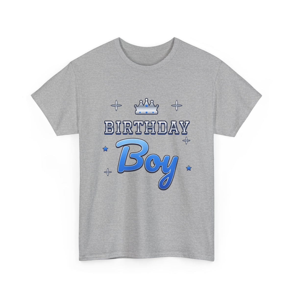 Birthday Boy Varsity Blue & Silver birthday shirt – Gildan tee by Happywear