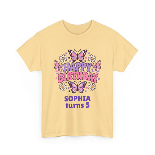 Personalized Butterfly Birthday Shirt – Add Name & Age