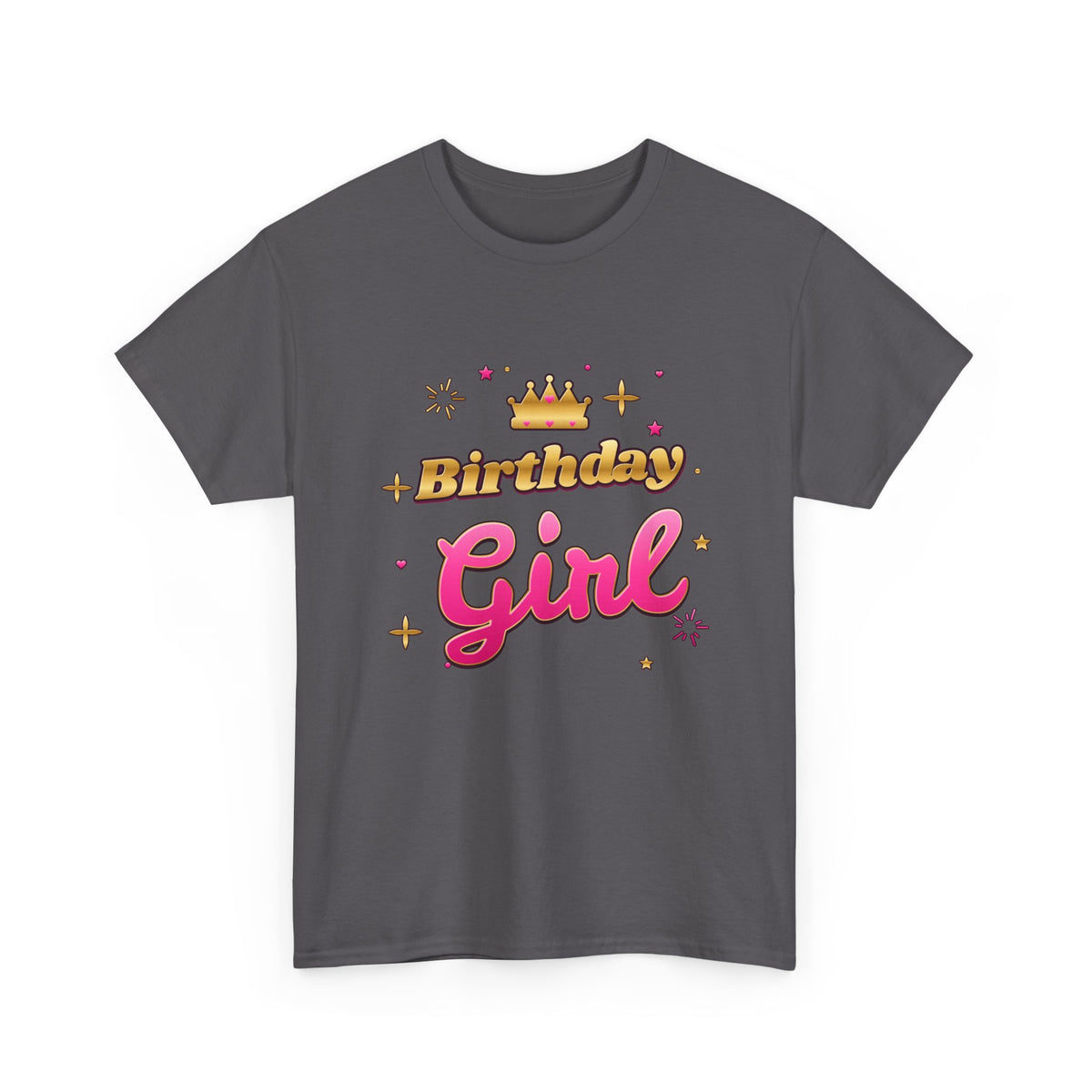 Birthday Girl Pink & Gold Crown birthday shirt – Gildan tee by Happywear