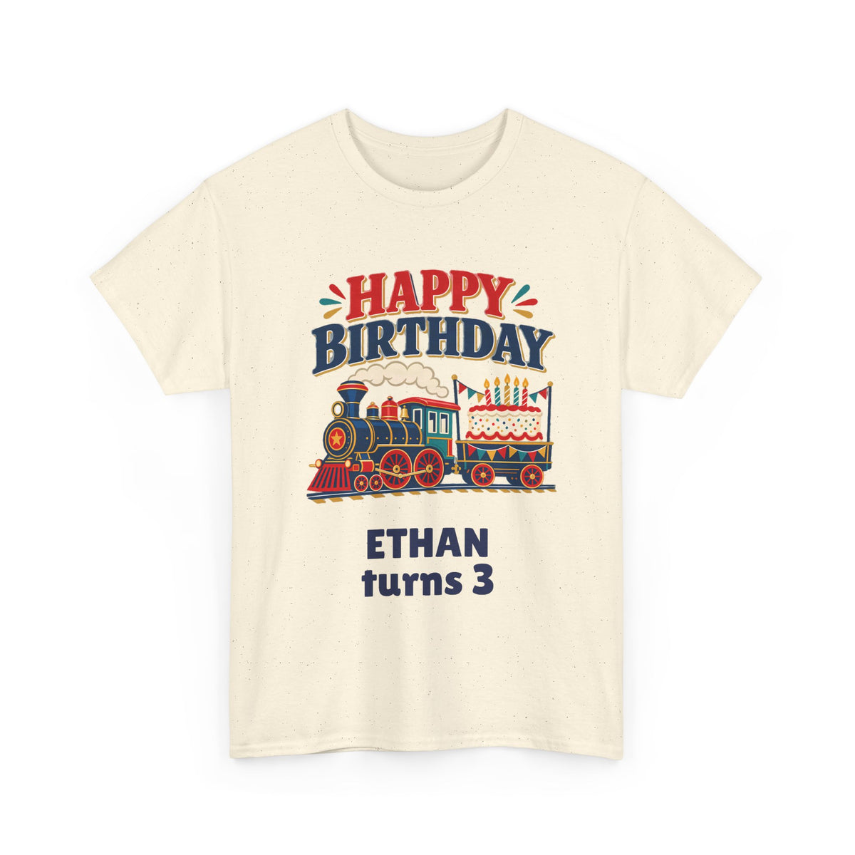 Personalized Train Birthday Shirt – Add Name & Age