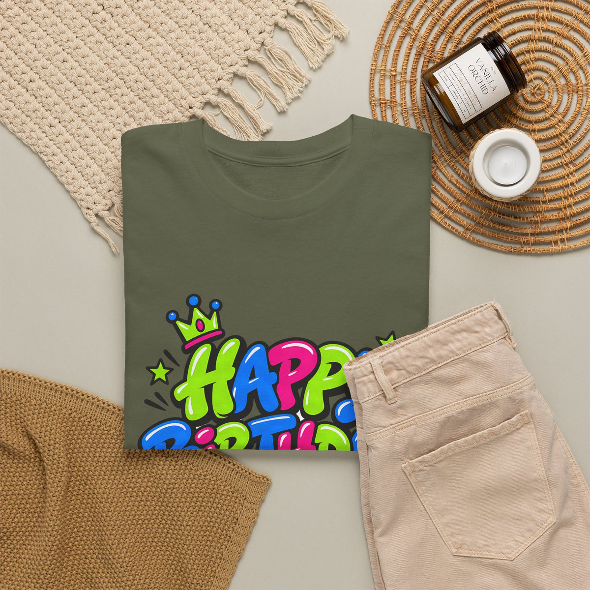 Neon Graffiti Happy Birthday Tee