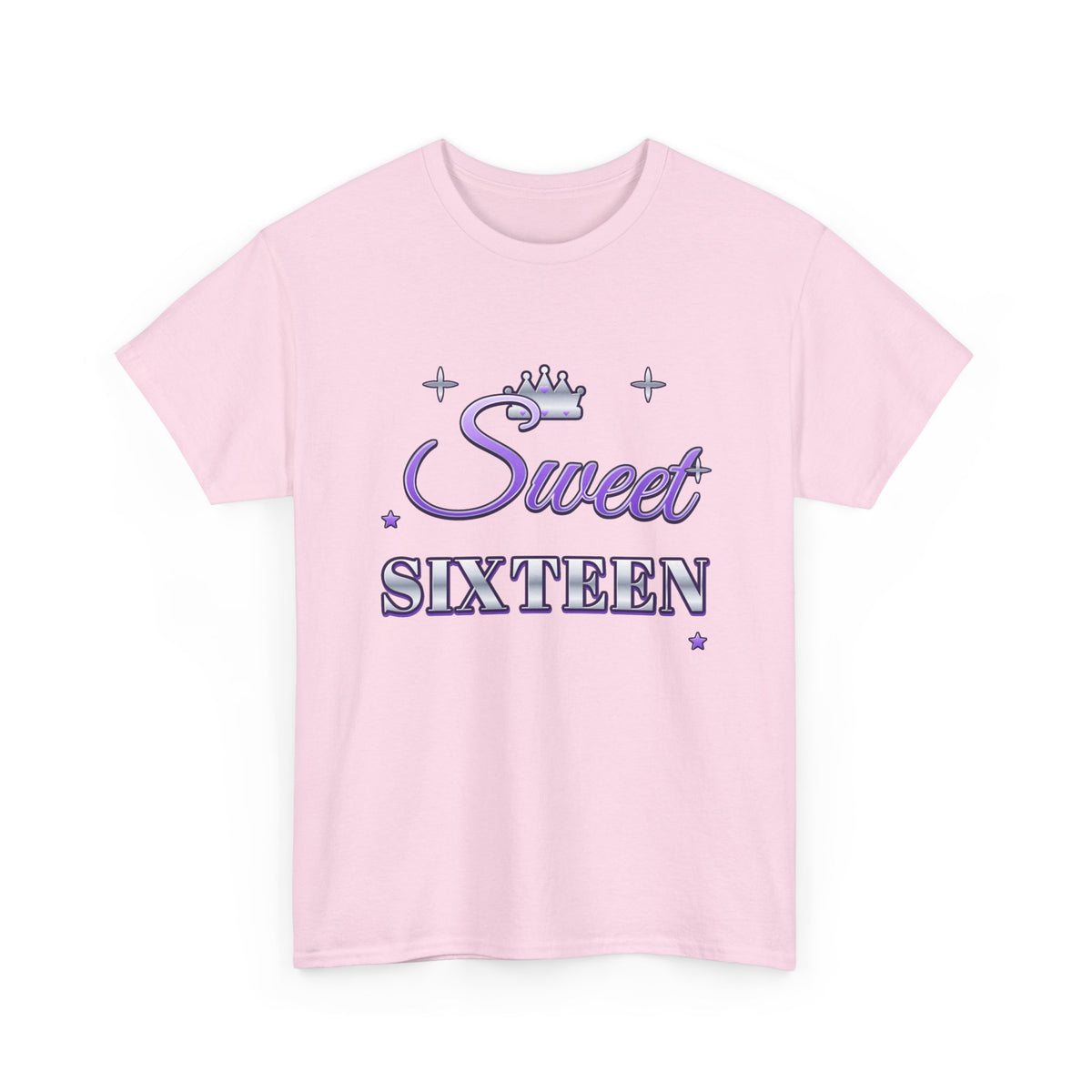 Sweet Sixteen Lavender & Silver Tiara birthday shirt – Gildan tee by Happywear