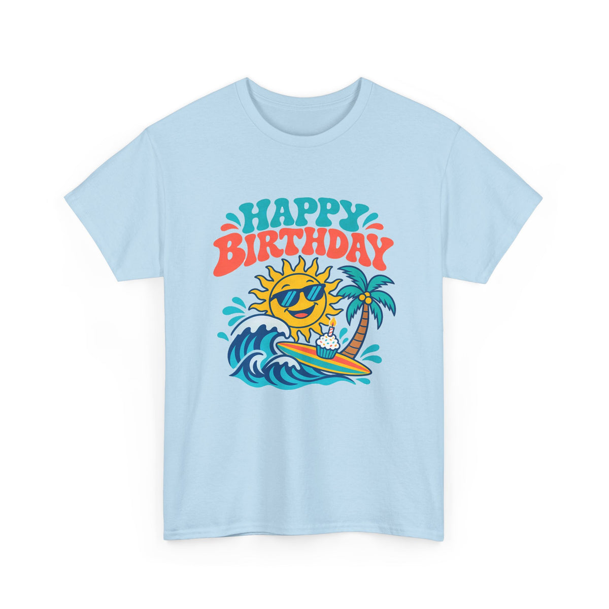Surf Sun Happy Birthday shirt – Gildan tee by Happywear