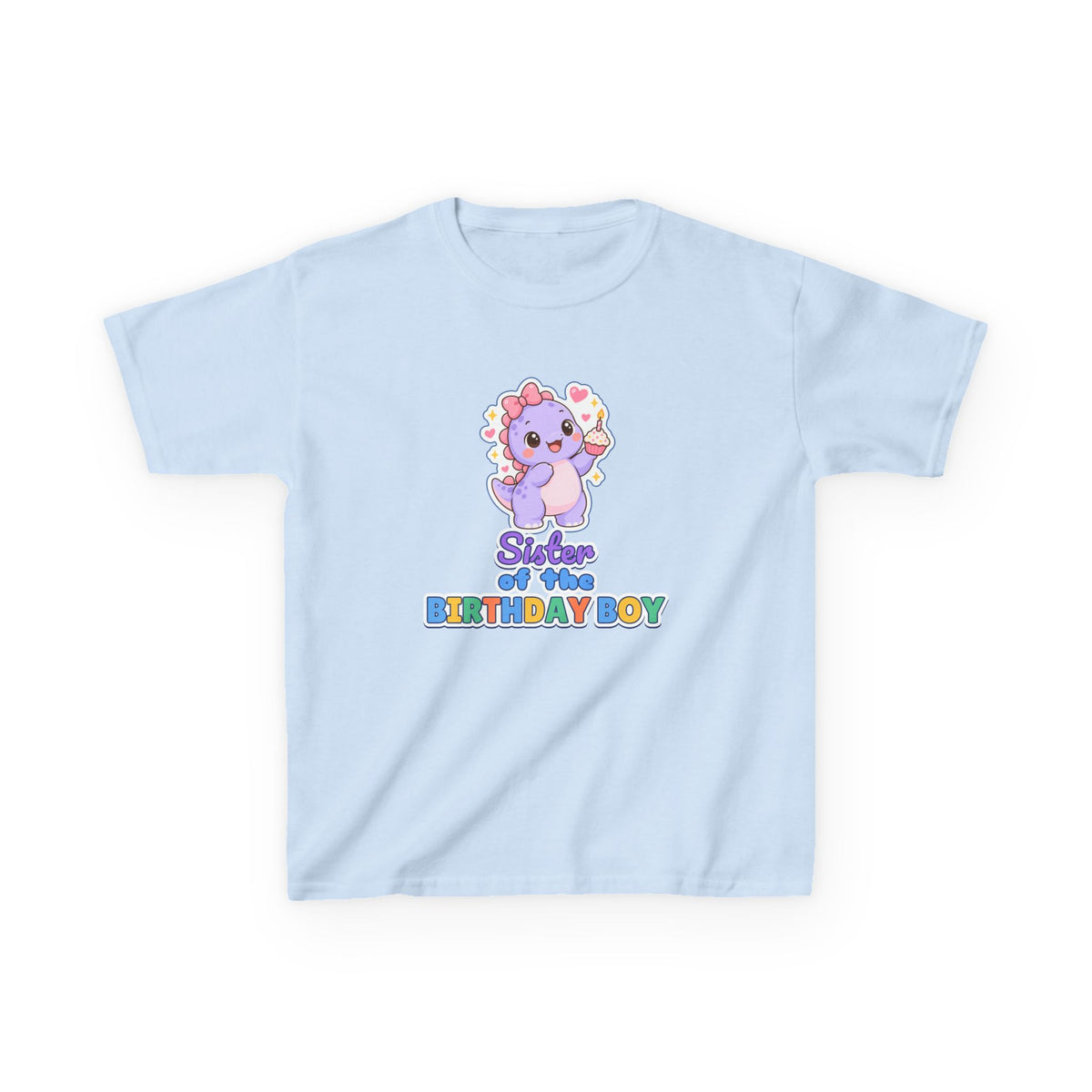 Sister of the Birthday Boy Dino birthday shirt – kids Gildan tee by Happywear