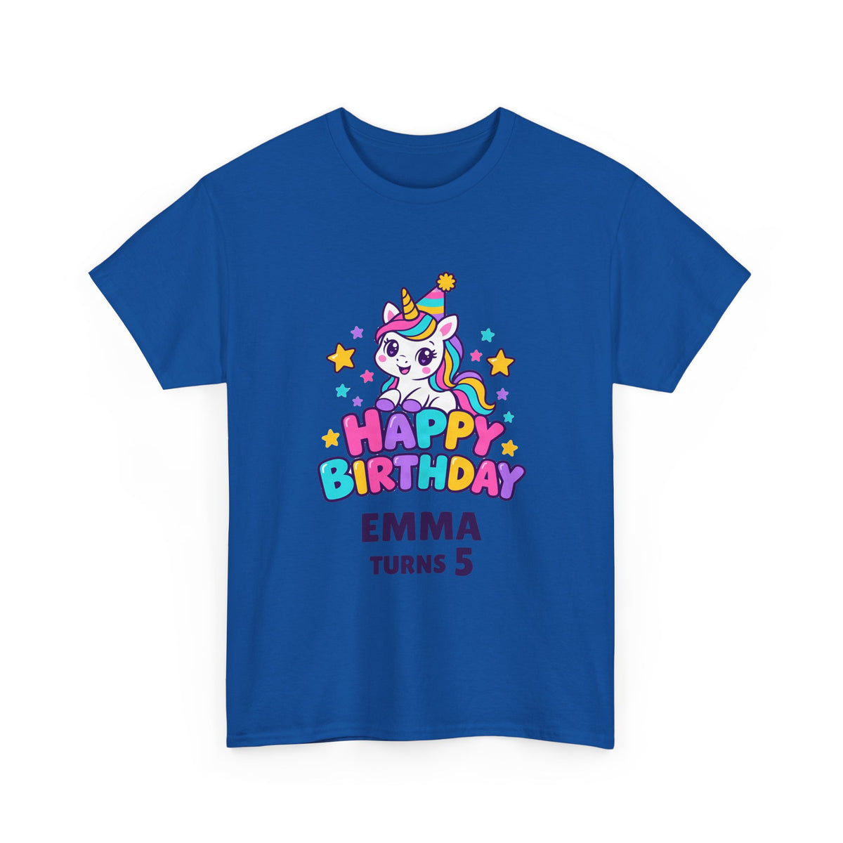 Personalized Rainbow Unicorn birthday shirt with custom name and age – Happywear