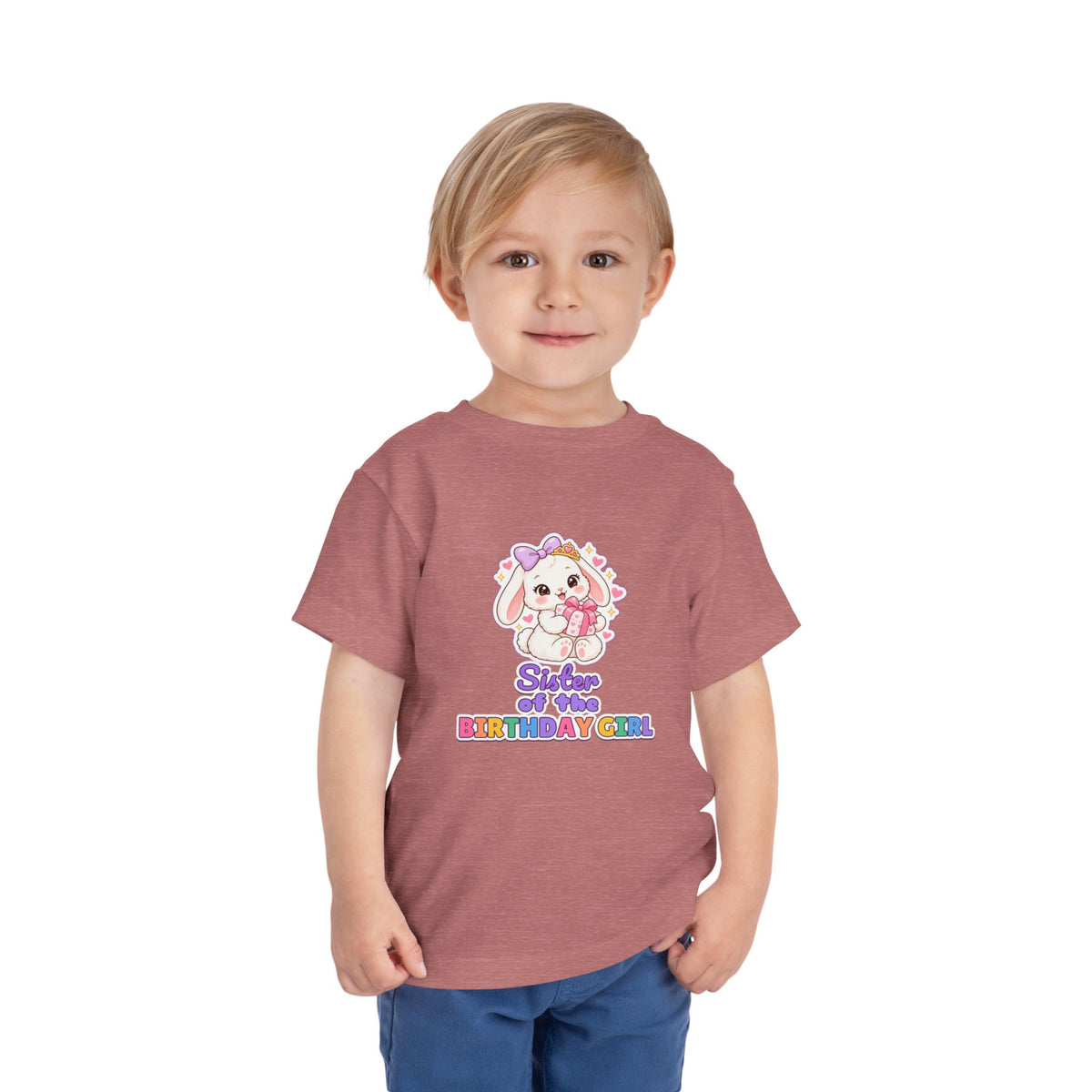 Sister of the Birthday Girl Bunny birthday shirt – toddler Gildan tee by Happywear