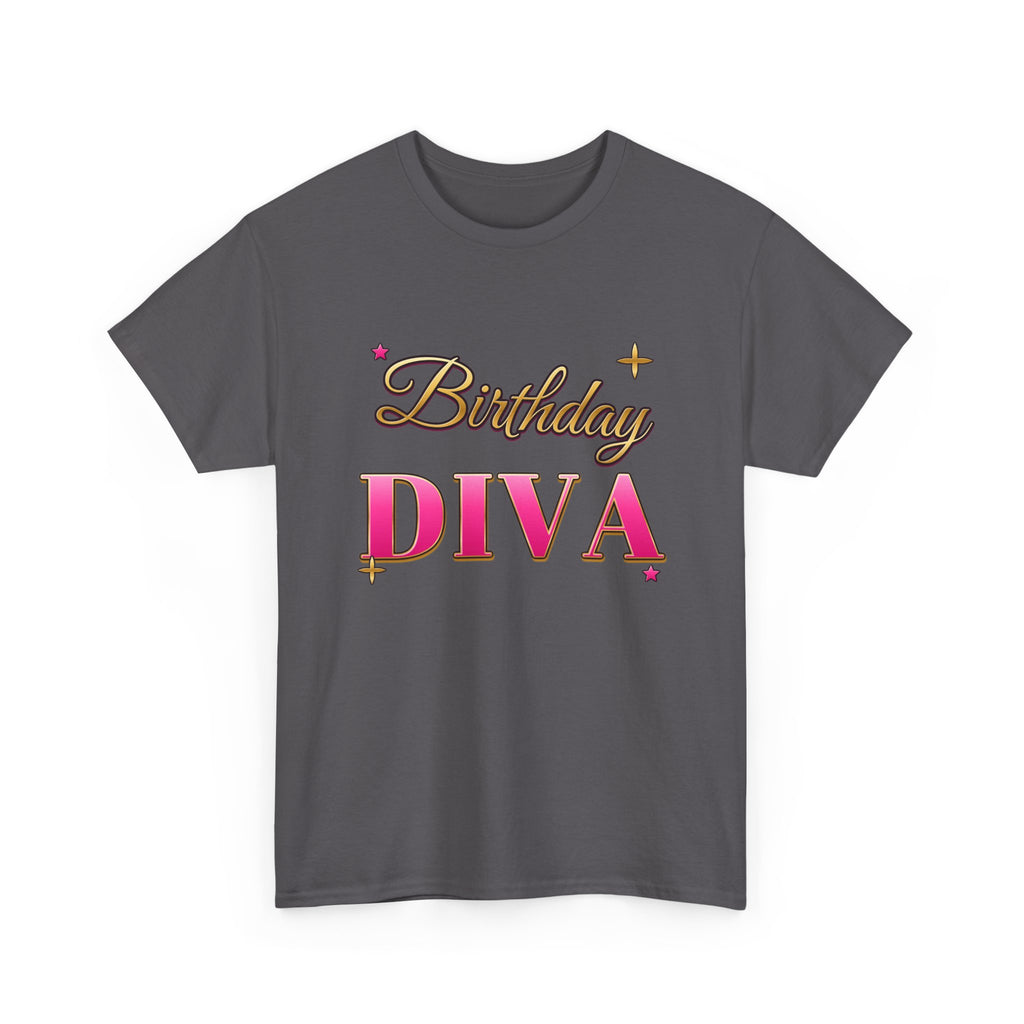 Birthday Diva Pink & Gold birthday shirt – Gildan tee by Happywear