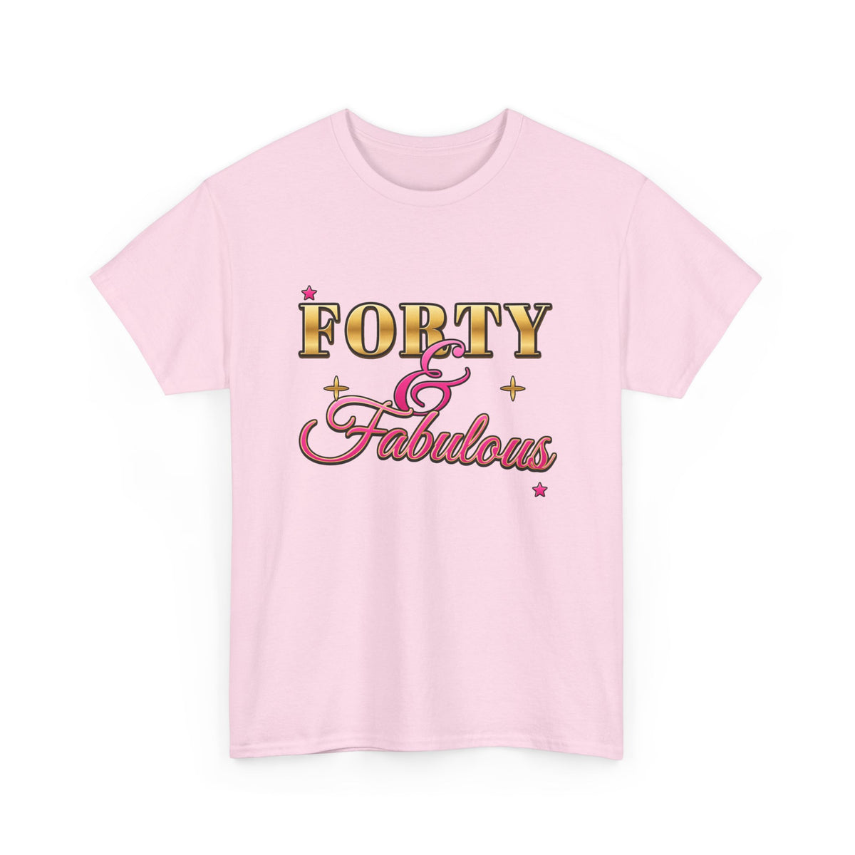 Forty & Fabulous Gold & Pink 40th Birthday shirt – Gildan tee by Happywear