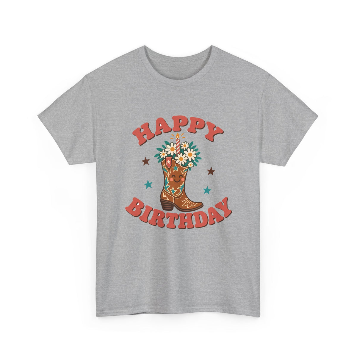 Cowgirl Boot Happy Birthday shirt – Gildan tee by Happywear