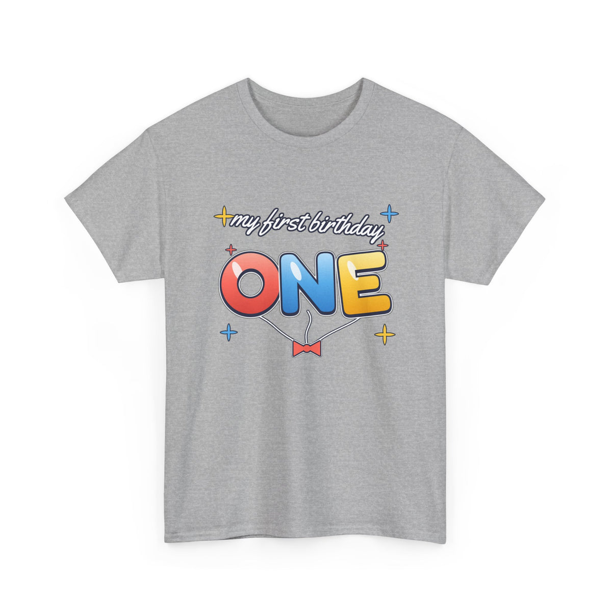 ONE First Birthday Balloon birthday shirt – Gildan tee by Happywear