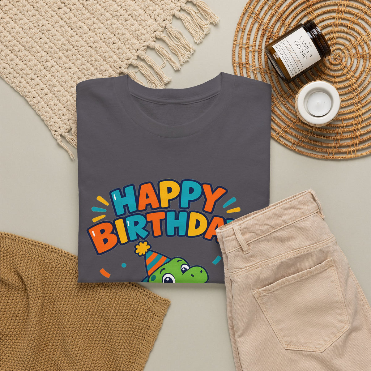 Dinosaur Party Happy Birthday Tee