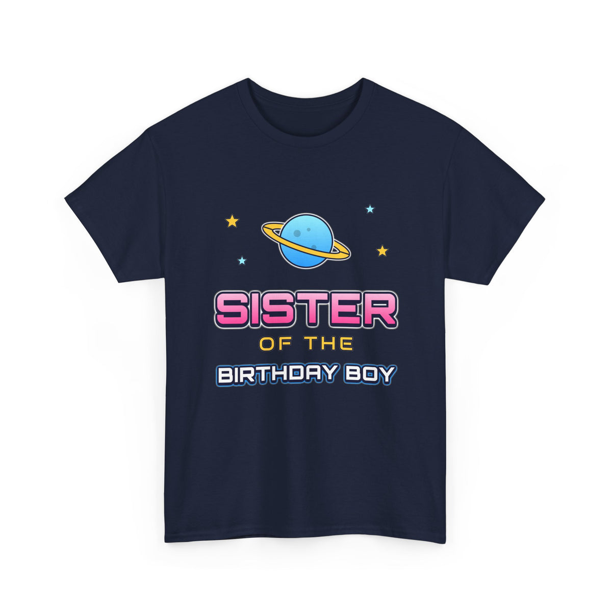 Sister of the Birthday Boy Space birthday shirt – Gildan tee by Happywear