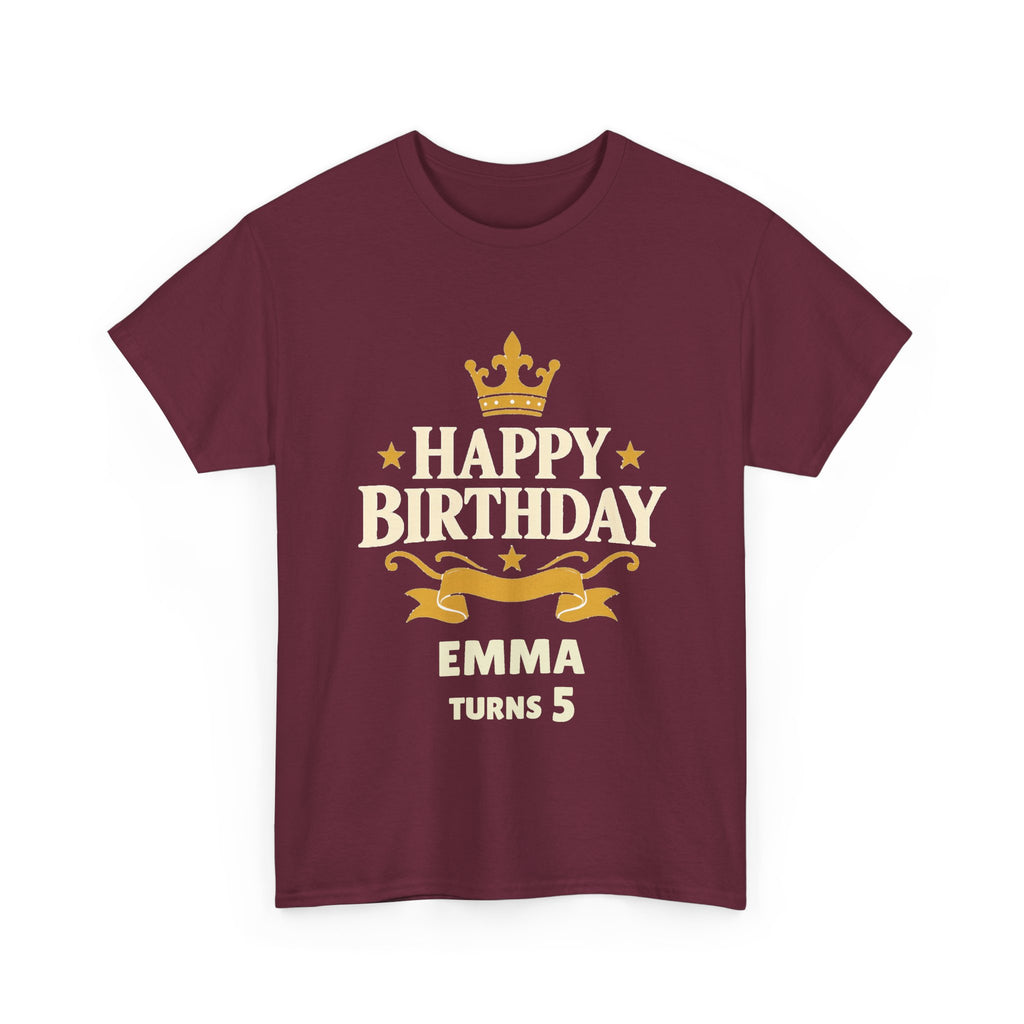 Personalized Royal Crown birthday shirt with custom name and age – Happywear