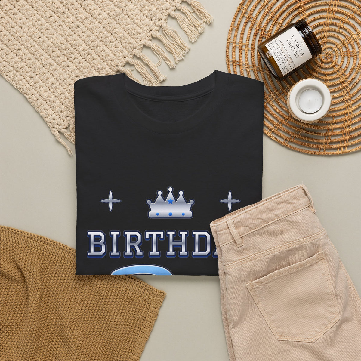 Birthday Boy Varsity Blue & Silver birthday shirt – Gildan tee by Happywear