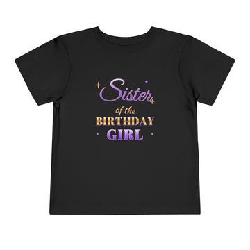 Sister of the Birthday Girl Lavender & Gold Tee – Toddler