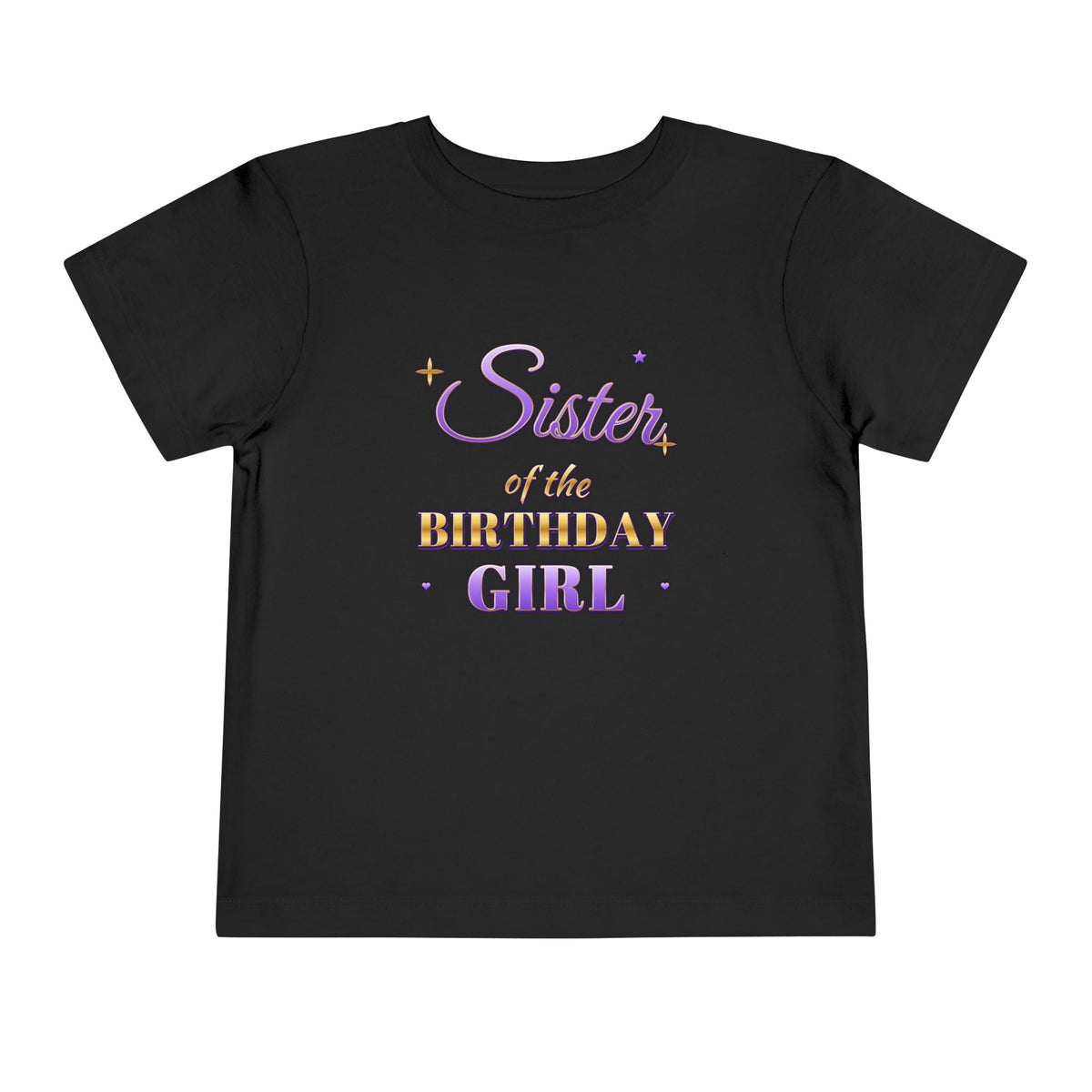 Sister of the Birthday Girl Lavender & Gold birthday shirt – toddler Gildan tee by Happywear