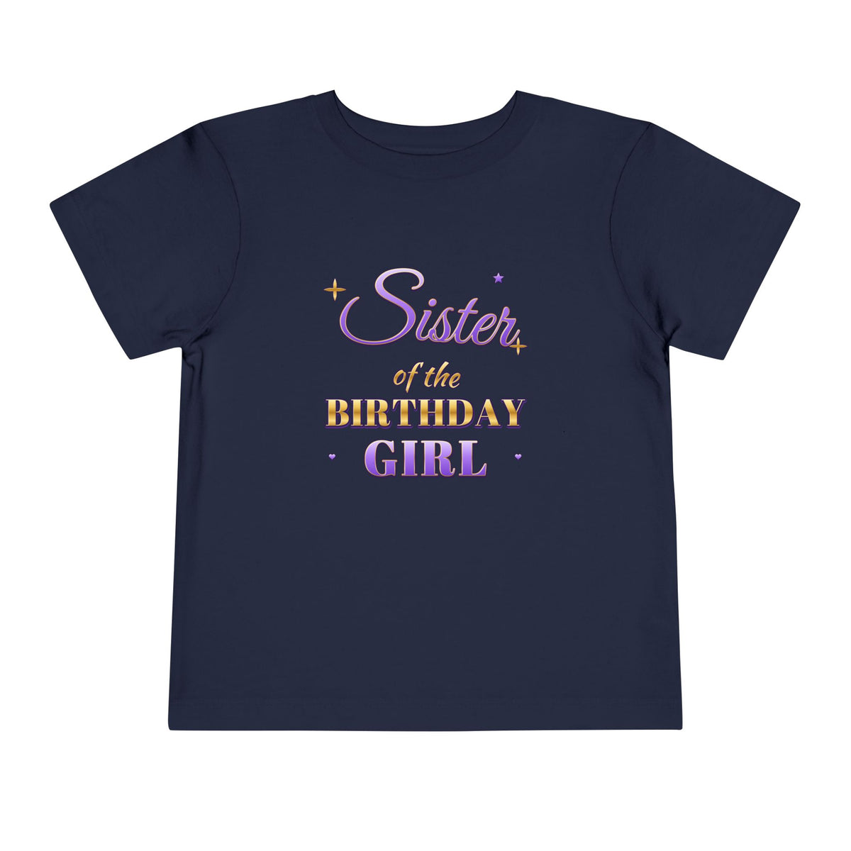 Sister of the Birthday Girl Lavender & Gold birthday shirt – toddler Gildan tee by Happywear