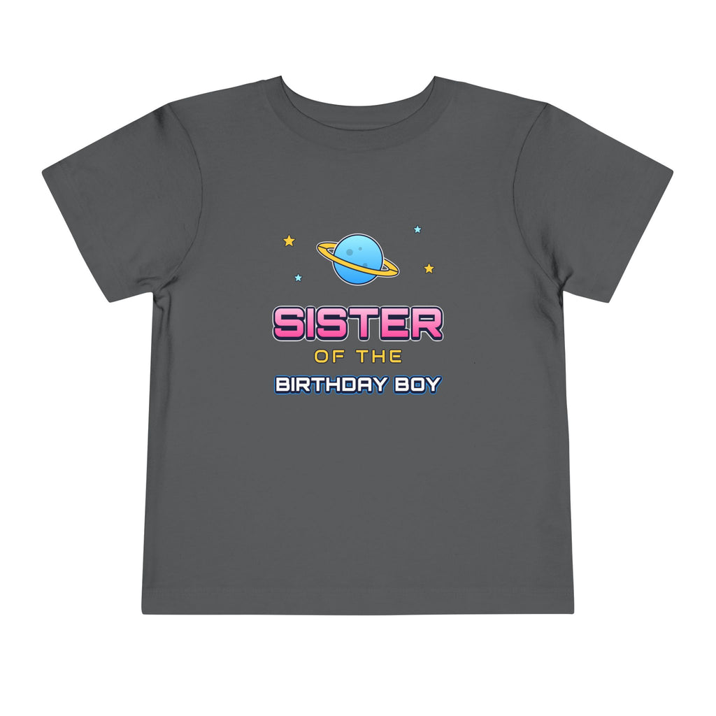 Sister of the Birthday Boy Space birthday shirt – toddler Gildan tee by Happywear