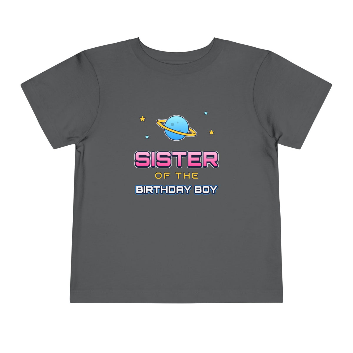 Sister of the Birthday Boy Space birthday shirt – toddler Gildan tee by Happywear